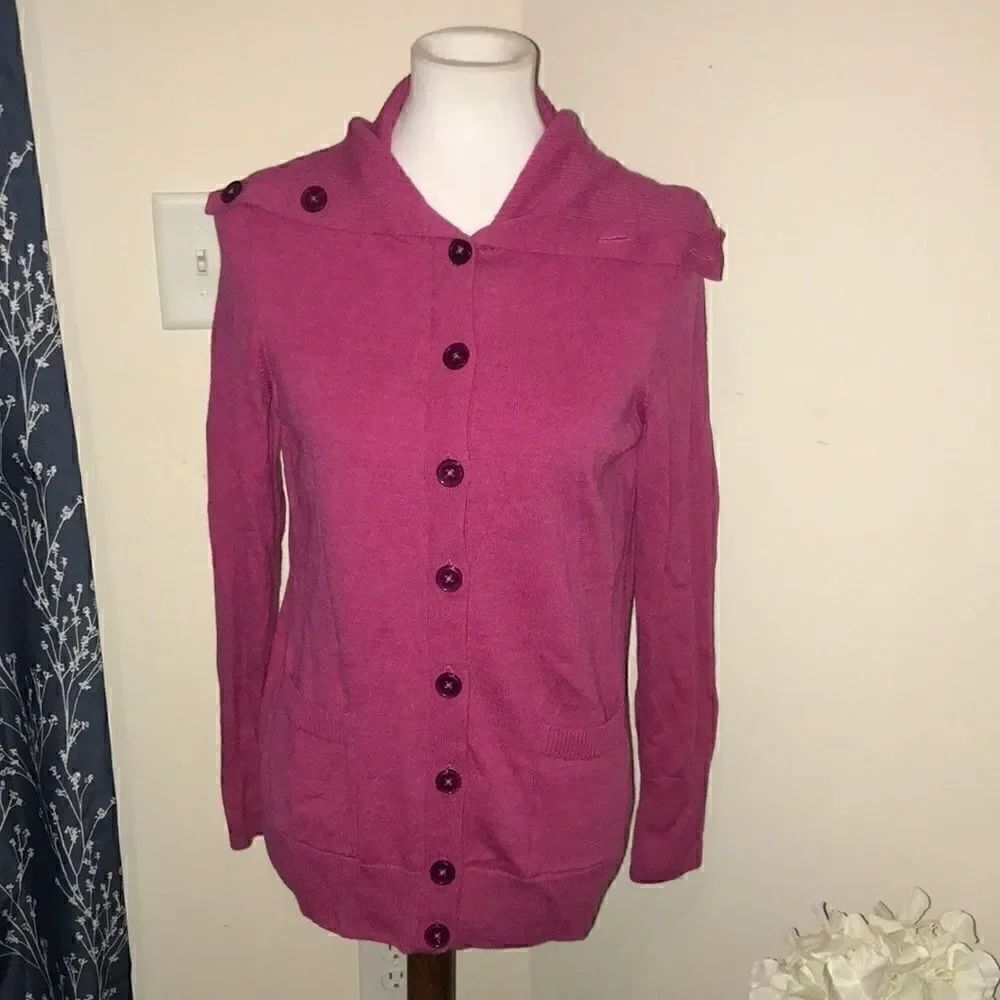 Talbots Merino Wool Button Front Cardigan Sweater